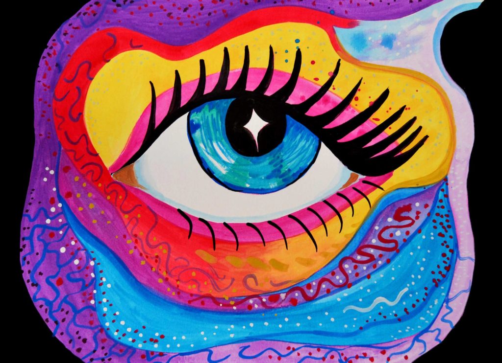 Ilustración ojo con colores vivos gran ojo ilustración colores vivos