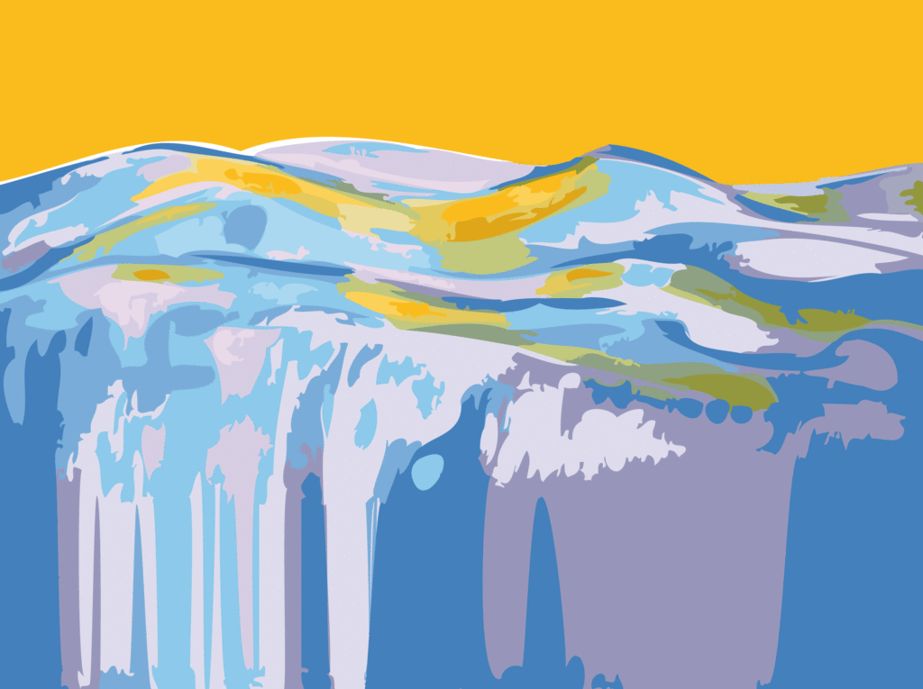Ilustración colorida del agua del mar agua del mar