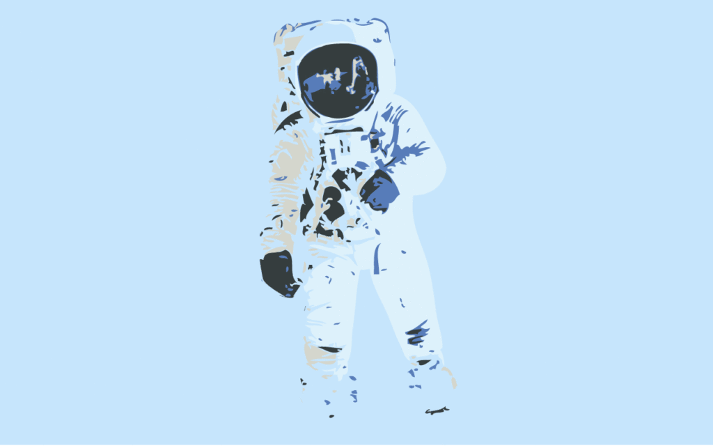 Descargar Ilustración de un Astronauta en colores azules Ilustración de un Astronauta en colores azules
