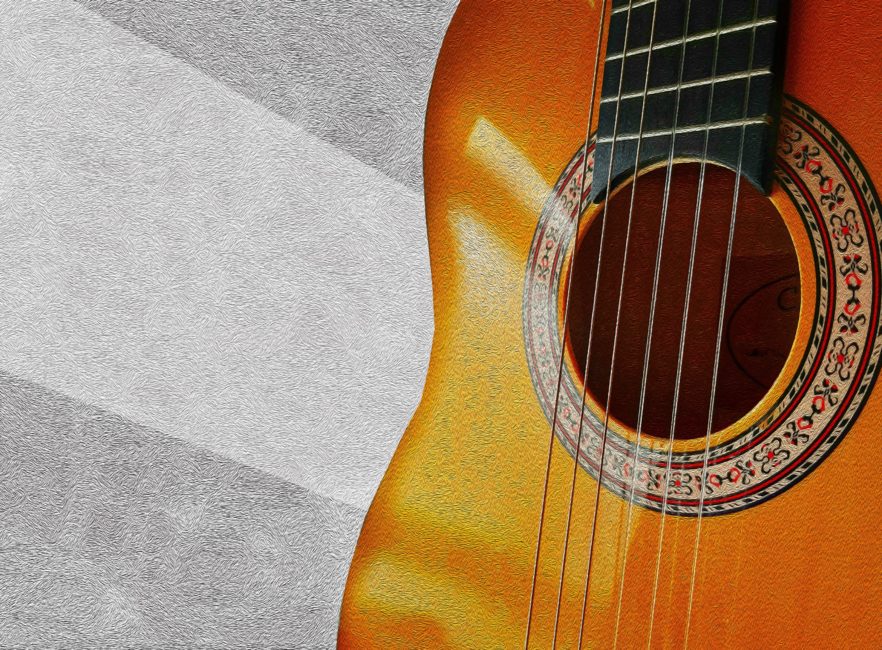 Ilustración pintura digital La guitarra y la luz guitarra pintura óleo