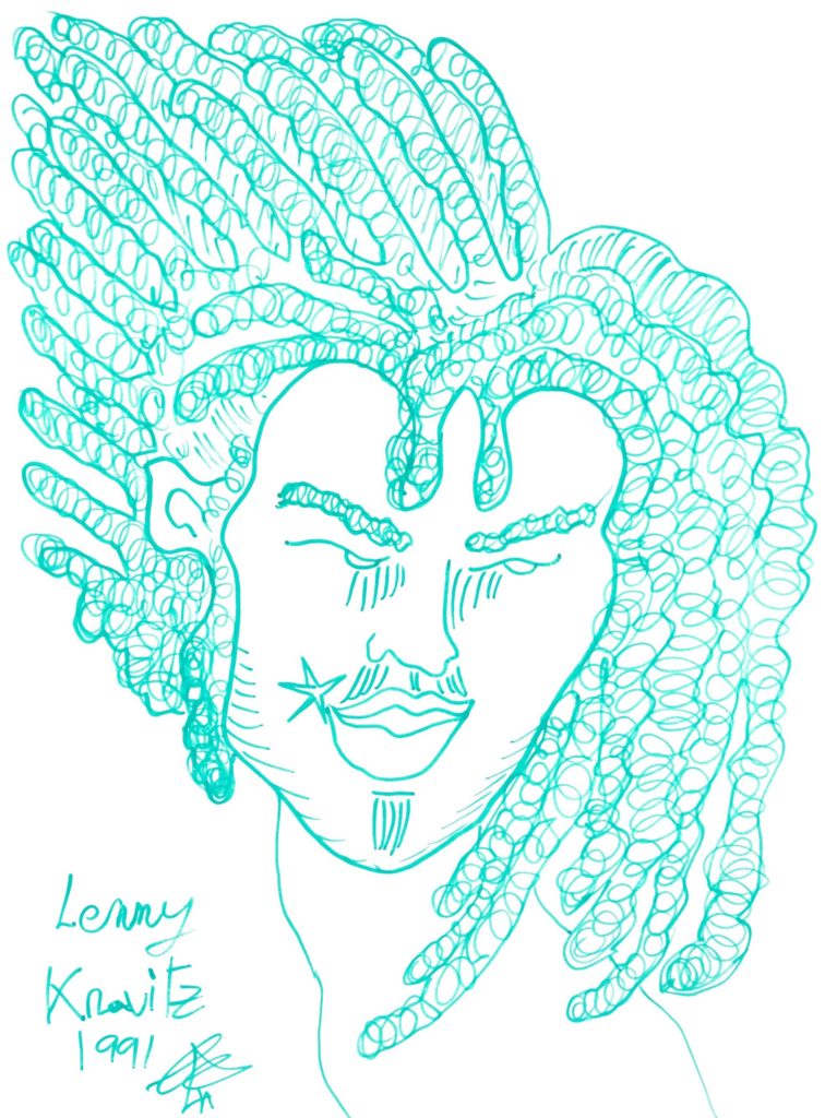lustración retrato de Lenny Kravitz
