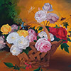 pintar cesta con rosas